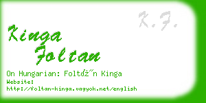 kinga foltan business card